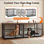 i.Pet Extra Large Dog Crate Furniture 107cm Dog Cage Puppy Pet Wooden Black PET-DOGCAGE-WD-107-BK