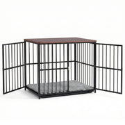 i.Pet Large Dog Crate Furniture 93cm Dog Cage Puppy Pet Wooden Black PET-DOGCAGE-WD-91-BK