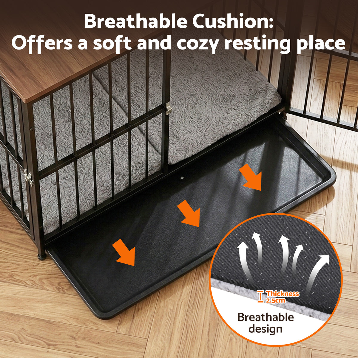 i.Pet Large Dog Crate Furniture 93cm Dog Cage Puppy Pet Wooden Black PET-DOGCAGE-WD-91-BK