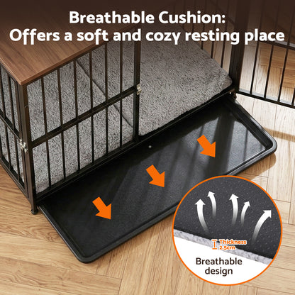 i.Pet Large Dog Crate Furniture 93cm Dog Cage Puppy Pet Wooden Black PET-DOGCAGE-WD-91-BK