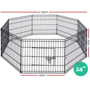 i.Pet 24" 8 Panel Dog Playpen Pet Fence Exercise Cage Enclosure Play Pen PET-DOGPLAYPEN-24
