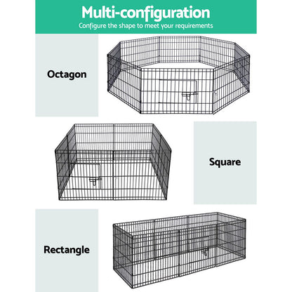 i.Pet 24" 8 Panel Dog Playpen Pet Fence Exercise Cage Enclosure Play Pen PET-DOGPLAYPEN-24