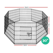 i.Pet 30" 8 Panel Dog Playpen Pet Fence Exercise Cage Enclosure Play Pen PET-DOGPLAYPEN-30