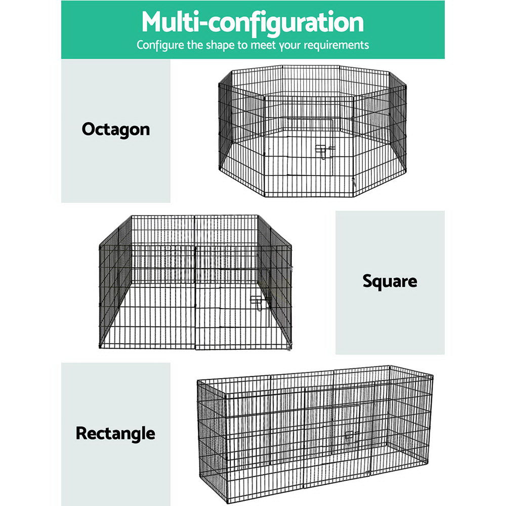 i.Pet 2x30" 8 Panel Dog Playpen Pet Fence Exercise Cage Enclosure Play Pen PET-DOGPLAYPEN-30X2