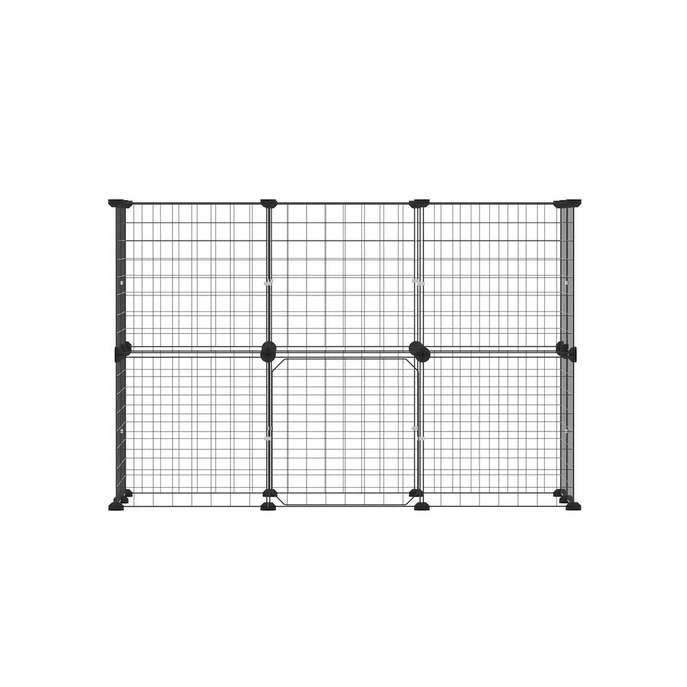i.Pet Pet Dog Playpen Enclosure Cage 20 Panel Puppy Fence Play Pen Foldable Metal PET-DOGPLAYPEN-35-BK