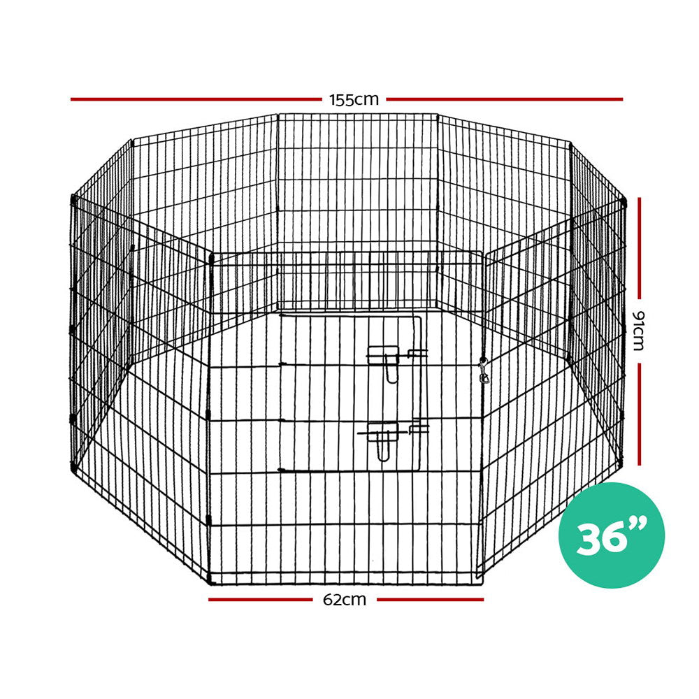 i.Pet 36" 8 Panel Dog Playpen Pet Fence Exercise Cage Enclosure Play Pen PET-DOGPLAYPEN-36