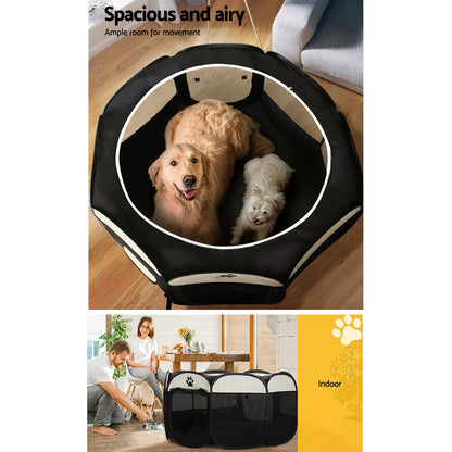 i.Pet Dog Playpen Tent Pet Crate Fence 3XL Enclosure PET-DOGPLAYPEN-CL-3XL-BK