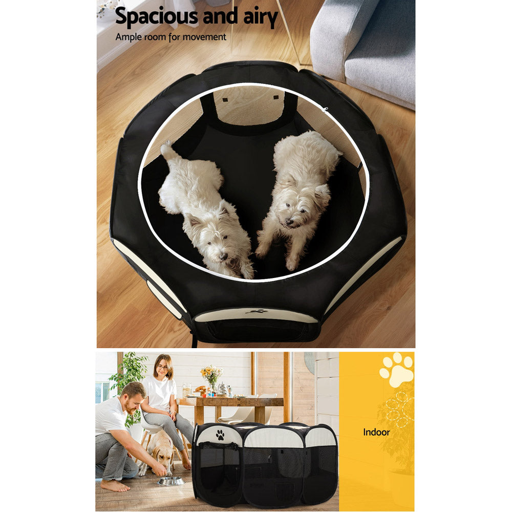 i.Pet Dog Playpen Tent Pet Crate Fence XL Enclosure PET-DOGPLAYPEN-CL-XL-BK