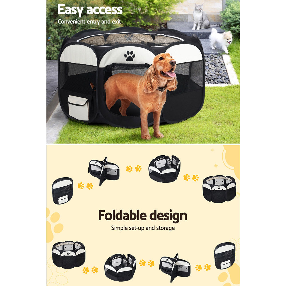 i.Pet Dog Playpen Tent Pet Crate Fence XL Enclosure PET-DOGPLAYPEN-CL-XL-BK