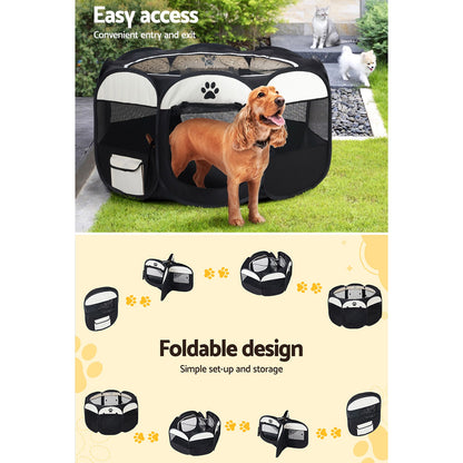 i.Pet Dog Playpen Tent Pet Crate Fence XL Enclosure PET-DOGPLAYPEN-CL-XL-BK