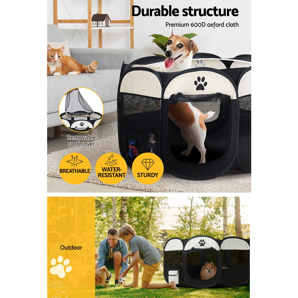 i.Pet Dog Playpen Tent Pet Crate Fence XL Enclosure PET-DOGPLAYPEN-CL-XL-BK