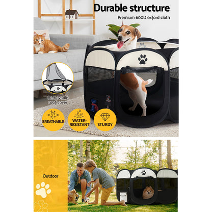 i.Pet Dog Playpen Tent Pet Crate Fence XL Enclosure PET-DOGPLAYPEN-CL-XL-BK