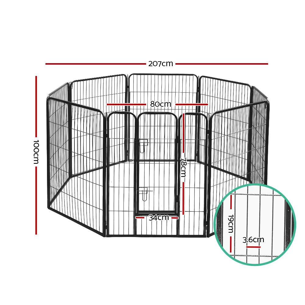 i.Pet 40" 8 Panel Dog Playpen Pet Exercise Cage Enclosure Fence Play Pen PET-DOGPLAYPEN-H100