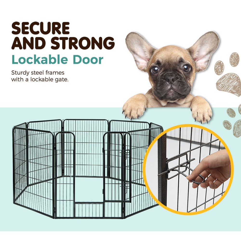 i.Pet 40" 8 Panel Dog Playpen Pet Exercise Cage Enclosure Fence Play Pen PET-DOGPLAYPEN-H100