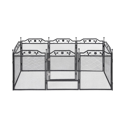 i.Pet Pet Dog Playpen Heavy-Duty Enclosure Multi-Configuration Indoor Outdoor Black PET-DOGPLAYPEN-H80-2IN1
