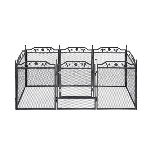 i.Pet Pet Dog Playpen Heavy-Duty Enclosure Multi-Configuration Indoor Outdoor Black PET-DOGPLAYPEN-H80-2IN1