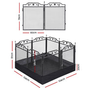 i.Pet Pet Dog Playpen Heavy-Duty Enclosure Multi-Configuration Indoor Outdoor Black PET-DOGPLAYPEN-H80-2IN1