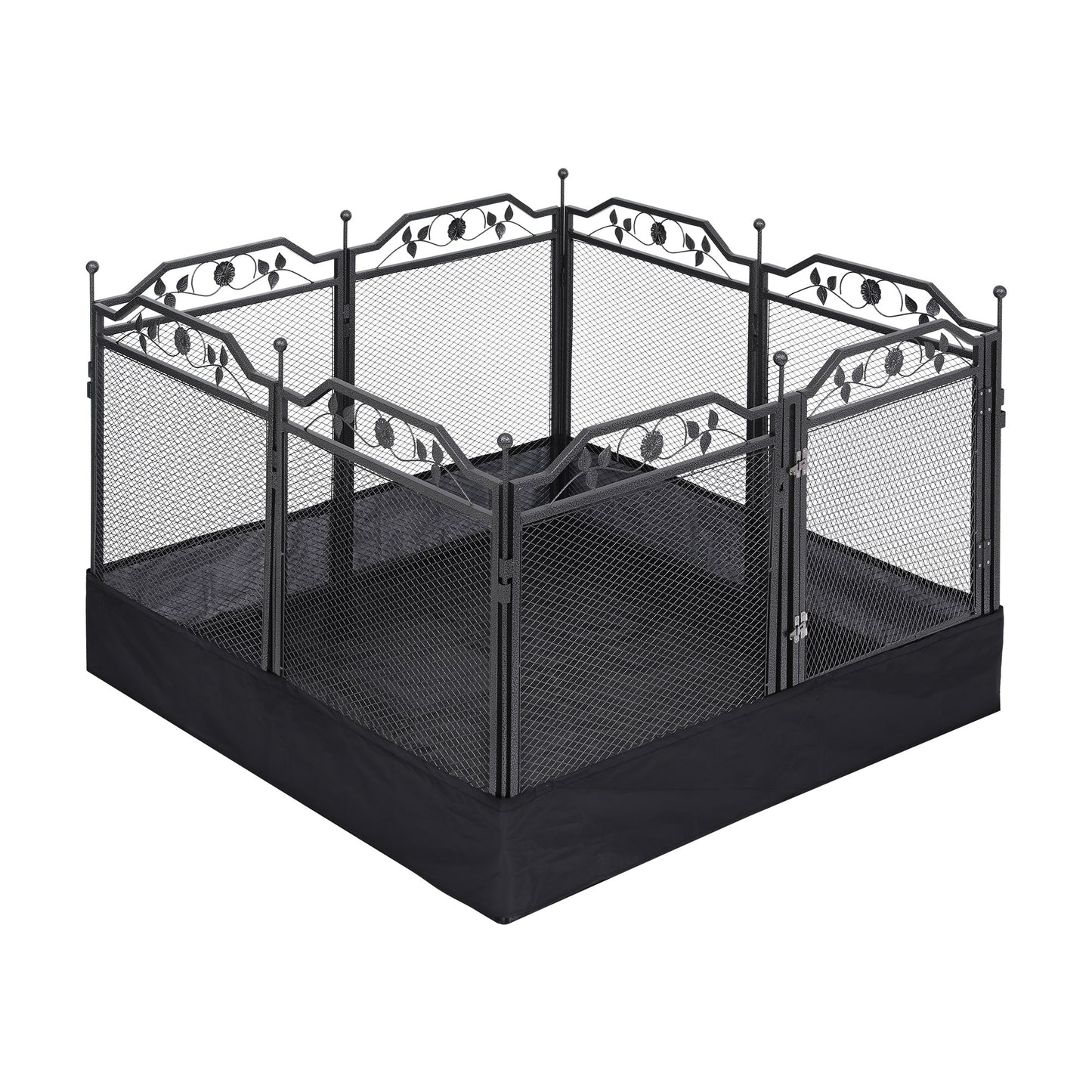i.Pet Pet Dog Playpen Heavy-Duty Enclosure Multi-Configuration Indoor Outdoor Black PET-DOGPLAYPEN-H80-2IN1