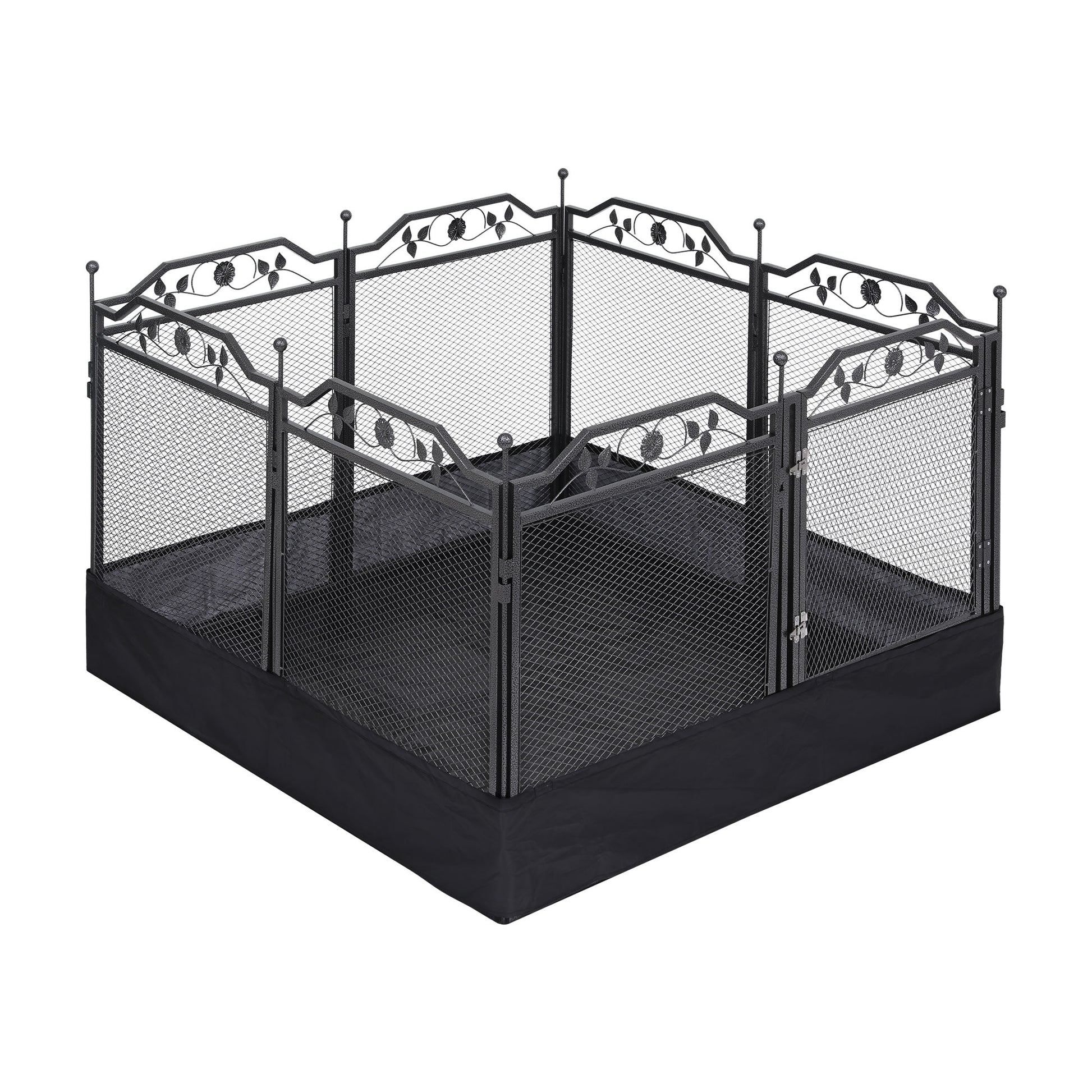 i.Pet Pet Dog Playpen Heavy-Duty Enclosure Multi-Configuration Indoor Outdoor Black PET-DOGPLAYPEN-H80-2IN1