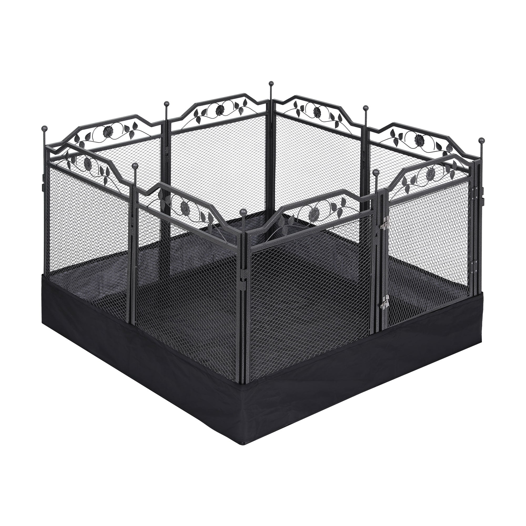 i.Pet Pet Dog Playpen Heavy-Duty Enclosure Multi-Configuration Indoor Outdoor Black PET-DOGPLAYPEN-H80-2IN1