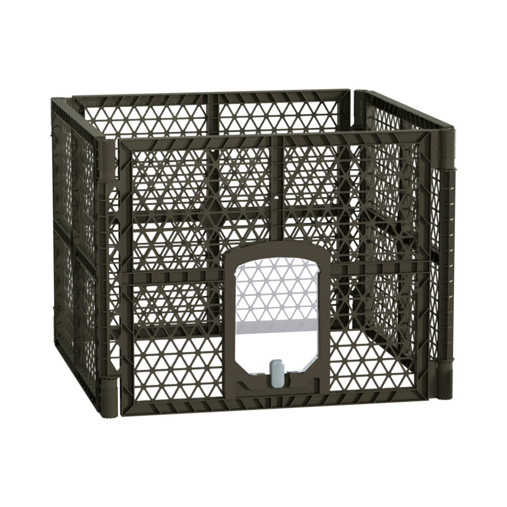 i.Pet Dog Playpen Enclosure 4 Panel Pet Fence Plastic Play Pen PET-DOGPLAYPEN-PL-4-BR