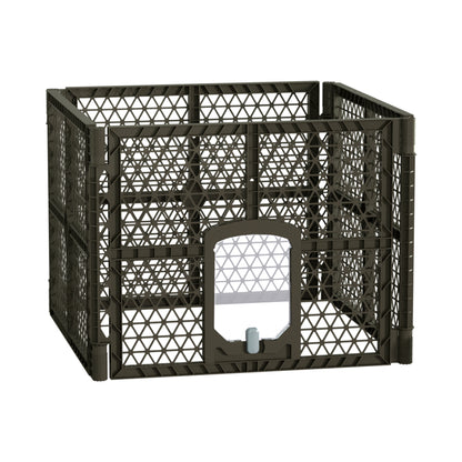 i.Pet Dog Playpen Enclosure 4 Panel Pet Fence Plastic Play Pen PET-DOGPLAYPEN-PL-4-BR