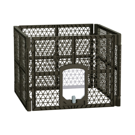 i.Pet Dog Playpen Enclosure 4 Panel Pet Fence Plastic Play Pen PET-DOGPLAYPEN-PL-4-BR