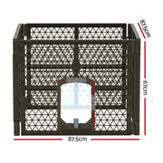 i.Pet Dog Playpen Enclosure 4 Panel Pet Fence Plastic Play Pen PET-DOGPLAYPEN-PL-4-BR