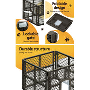 i.Pet Dog Playpen Enclosure 4 Panel Pet Fence Plastic Play Pen PET-DOGPLAYPEN-PL-4-BR