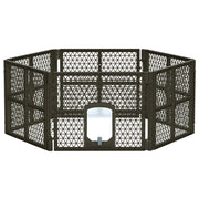 i.Pet Dog Playpen Enclosure 6 Panel Pet Fence Plastic Play Pen PET-DOGPLAYPEN-PL-6-BR