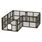 i.Pet Dog Playpen Enclosure 8 Panel Pet Fence Plastic Play Pen PET-DOGPLAYPEN-PL-8-BR