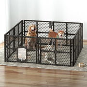 i.Pet Dog Playpen Enclosure 8 Panel Pet Fence Plastic Play Pen PET-DOGPLAYPEN-PL-8-BR
