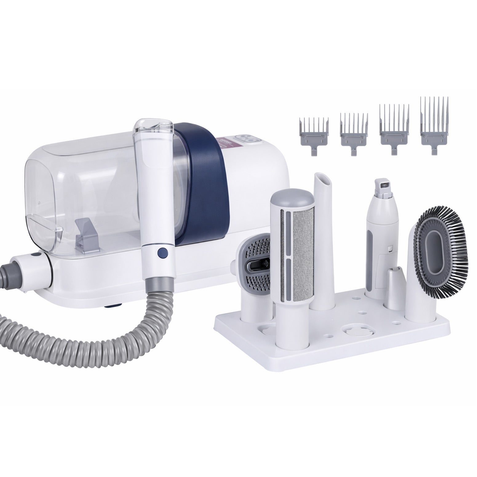 i.Pet Pet Grooming Kit Vacuum Dog Cat Hair Dryer Remover Clipper Brushes Cleaning PET-DRYER-7IN1-WH