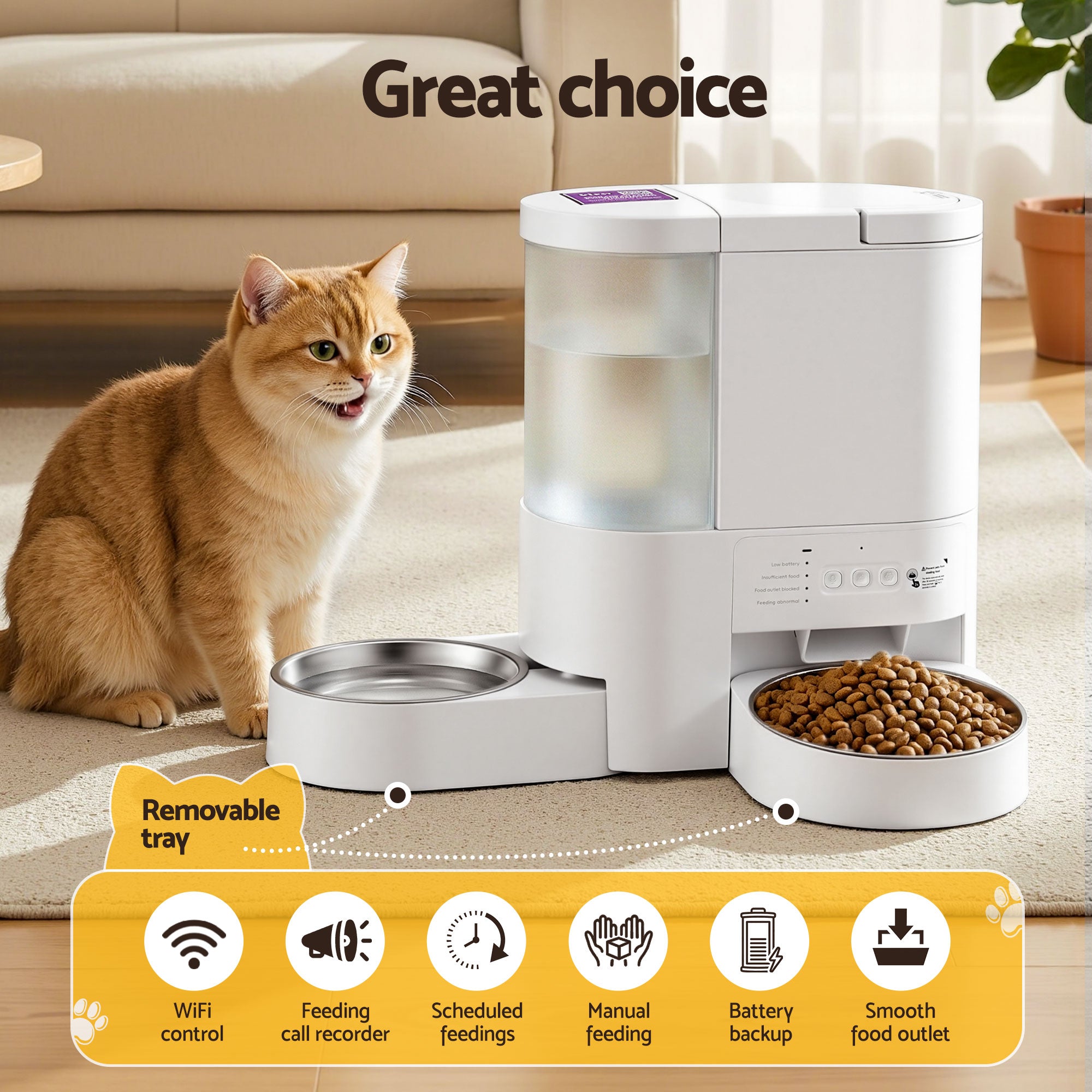 i.Pet Automatic Pet Feeder Water Dispenser 2-in-1 Smart WiFi Dog Cat Food 4L PET-FEEDER-2IN1-WIFI