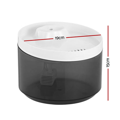 i.Pet Pet Water Fountain Feeder Dispenser Filter Dog Cat Drinking Automatic 2.2L PET-FEEDER-2L-WH