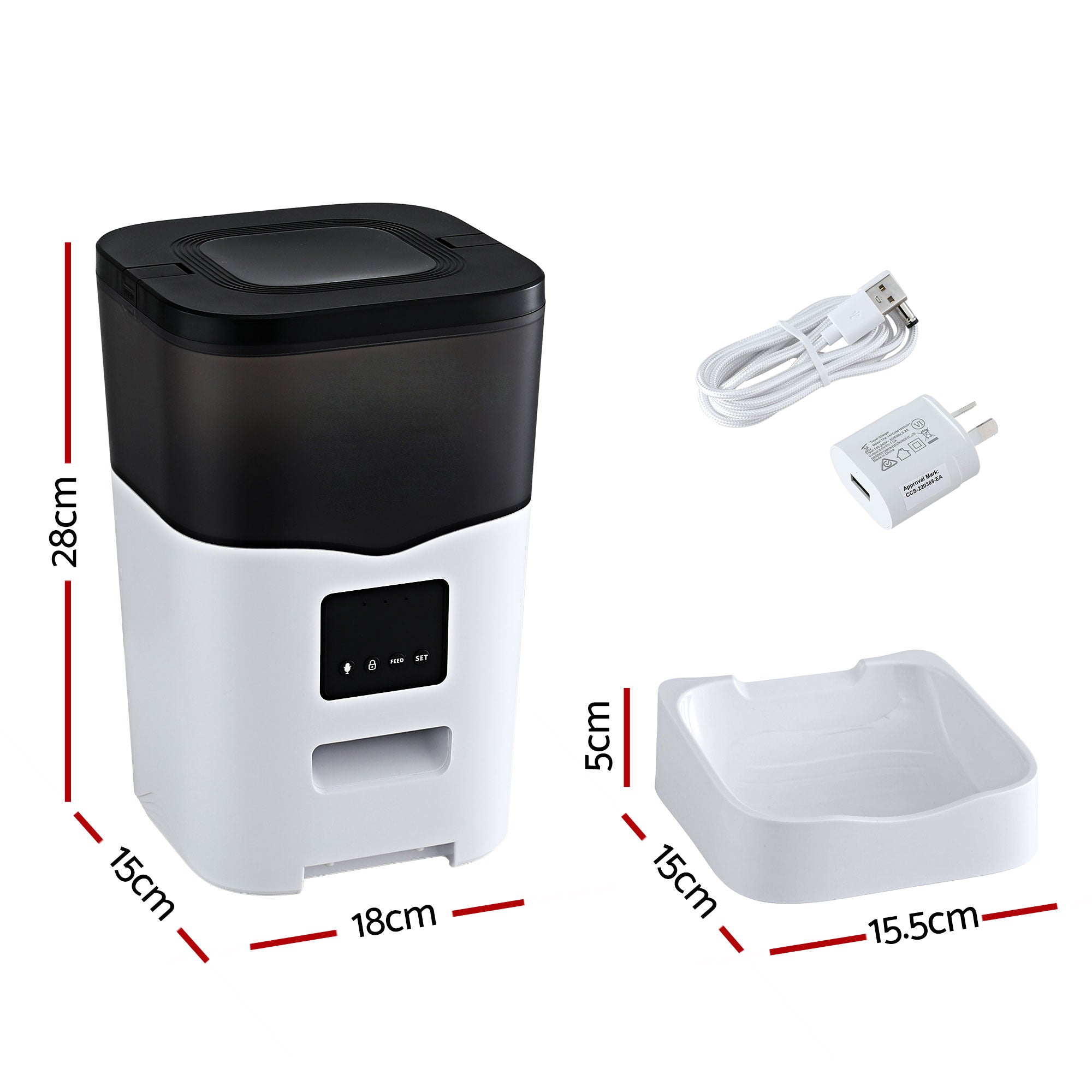 i.Pet Automatic Pet Feeder Dog Cat Feeder Wifi 3L Auto Smart Food Dispenser PET-FEEDER-3L-WIFI-WH