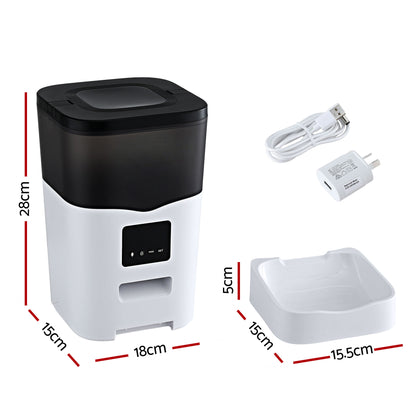 i.Pet Automatic Pet Feeder Dog Cat Feeder Wifi 3L Auto Smart Food Dispenser PET-FEEDER-3L-WIFI-WH