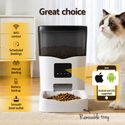 i.Pet Automatic Pet Feeder Dog Cat Feeder Wifi 3L Auto Smart Food Dispenser PET-FEEDER-3L-WIFI-WH