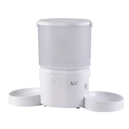 i.Pet 5L Automatic Pet Feeder Dual Bowl Smart Dispenser APP Control Cats Dogs PET-FEEDER-5DL-WIFI-BK