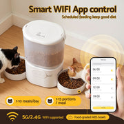 i.Pet 5L Automatic Pet Feeder Dual Bowl Smart Dispenser APP Control Cats Dogs PET-FEEDER-5DL-WIFI-BK
