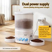 i.Pet 5L Automatic Pet Feeder Dual Bowl Smart Dispenser APP Control Cats Dogs PET-FEEDER-5DL-WIFI-BK