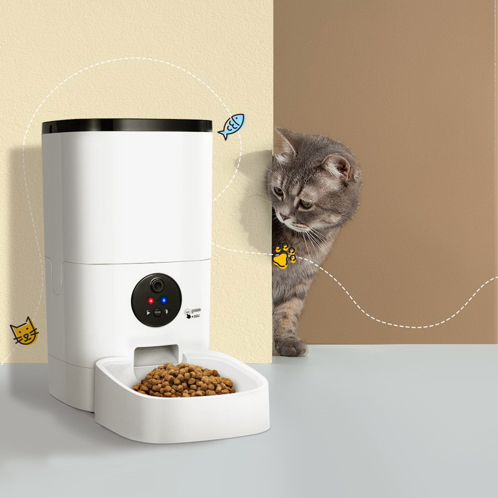 i.Pet Automatic Pet Feeder 6L Wifi Camera Dog Cat Smart Food Dispenser Timer PET-FEEDER-6L-VIDEO-WH