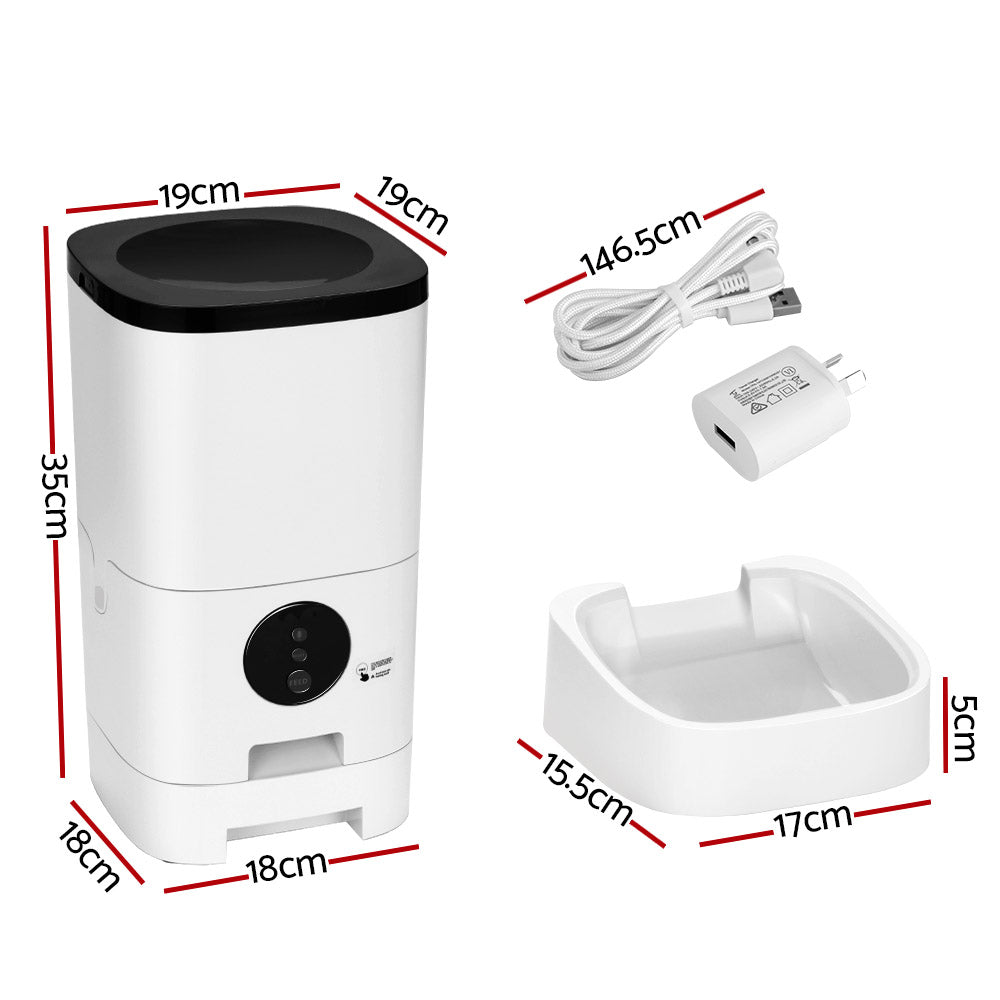 i.Pet Automatic Pet Feeder 6L Wifi Auto Dog Cat Smart Food Dispenser Timer PET-FEEDER-6L-WIFI-WH