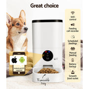 i.Pet Automatic Pet Feeder 6L Wifi Auto Dog Cat Smart Food Dispenser Timer PET-FEEDER-6L-WIFI-WH