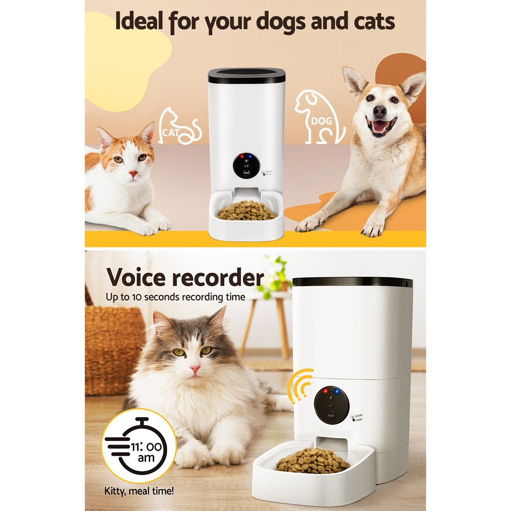 i.Pet Automatic Pet Feeder 6L Wifi Auto Dog Cat Smart Food Dispenser Timer PET-FEEDER-6L-WIFI-WH