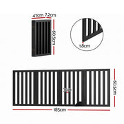i.Pet Dog Gate Playpen Enclosure 4 Panels Pet Door Fence Wooden Play Pen Stair