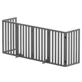 i.Pet Dog Gate Playpen Enclosure 6 Panels Pet Door Fence Wooden Play Pen Stair