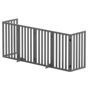 i.Pet Dog Gate Playpen Enclosure 6 Panels Pet Door Fence Wooden Play Pen Stair