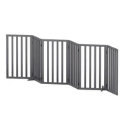 i.Pet Dog Gate Playpen Enclosure 6 Panels Pet Door Fence Wooden Play Pen Stair