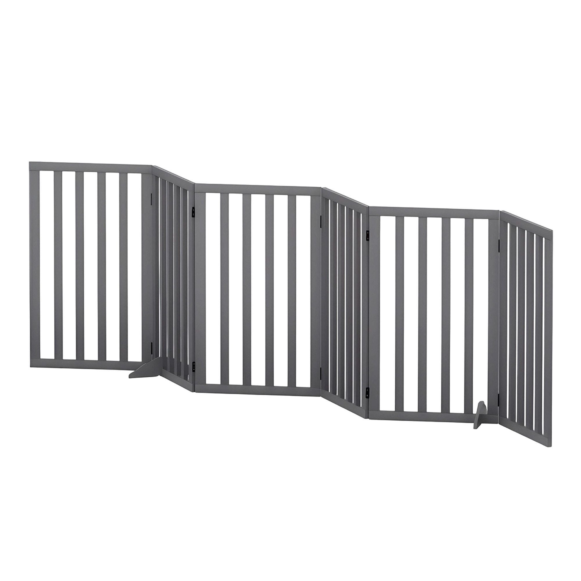 i.Pet Dog Gate Playpen Enclosure 6 Panels Pet Door Fence Wooden Play Pen Stair